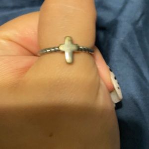 James Avery twist wire cross ring